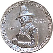 Pilgrim tercentenary half dollar commemorative obverse.jpg